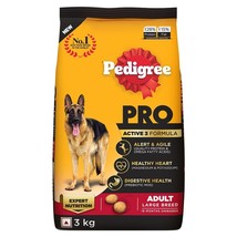 Pedigree PRO Adult Dry Dog Food for Large Breed Active Dog, 3kg Pack - $77.11