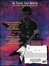 Jimi Hendrix In From The Storm Gibson Flying V guitar sweepstakes 1995 ad print - £3.38 GBP