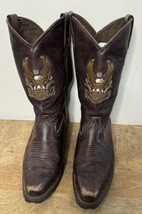 Harley Davidson Cowboy Boots Mens 9 Embroidered Leather Eagle 95261 Motorcycle - £76.35 GBP