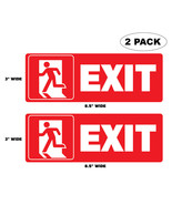 (2 Pack) 8.5&quot; x 3&quot; EXIT Red Door Vinyl Decal - Peel and Stick Indoor Out... - $9.33 CAD