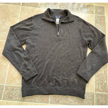Patagonia LambsWool Nylon blend Sweater 1/4 zip pullover Men size M - £37.39 GBP