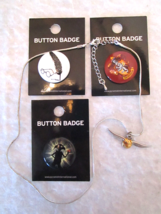 Harry Potter Lot Golden Snitch Necklace & 3 Button Badges Made & Bought in UK - $15.95