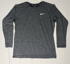 Nike Swim Dri Fit Shirt Men’s Large Gray Long Sleeve UPF 40+ Activewear - $27.69 CAD