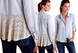 Anthropologie Yellowstone Buttondown Top X Small 0 2 Western Country Cowgirl - £53.25 GBP