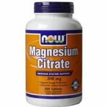 NEW Now Foods Magnesium Citrate Nervous System Support 200mg 250 Tablets - £26.53 GBP