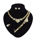 HUGS &amp; KISSES xo Necklace bracelet earrings ring 18k Layered real gold f... - $551.36 MXN