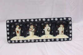 Snowmen Divided Dish Mary Beth Baxter Christmas 19&quot; Xmas - $216.28 MXN