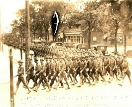 RPPC WWI Era Army Soldiers Marching in Parade Formation Down Street Seat... - £14.78 GBP