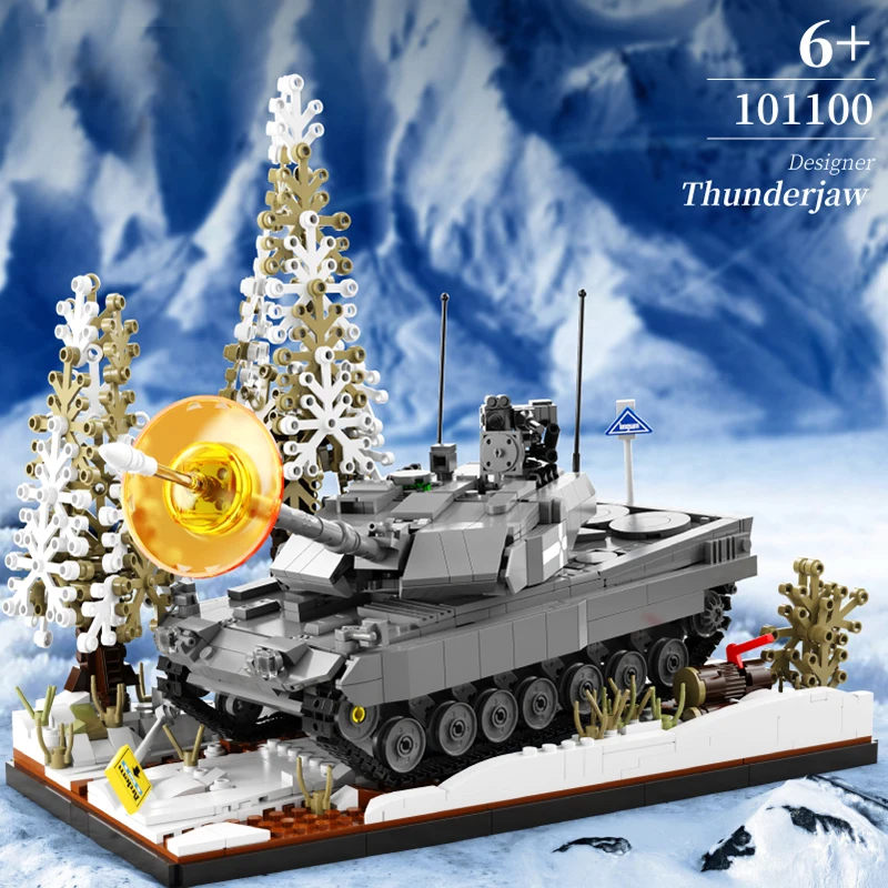 WW2 Military Model Winter Snow Leopard 2A7 Main Battle Tank Collection Ornament - £62.33 GBP