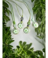 Water Lily Porcelain Leather Pendant, 24" - $20.00