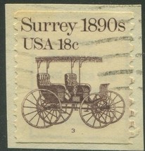 Scott 1907 - 18c Surrey - Used PS1 - Pl No. 3 - On Paper - £1.59 GBP