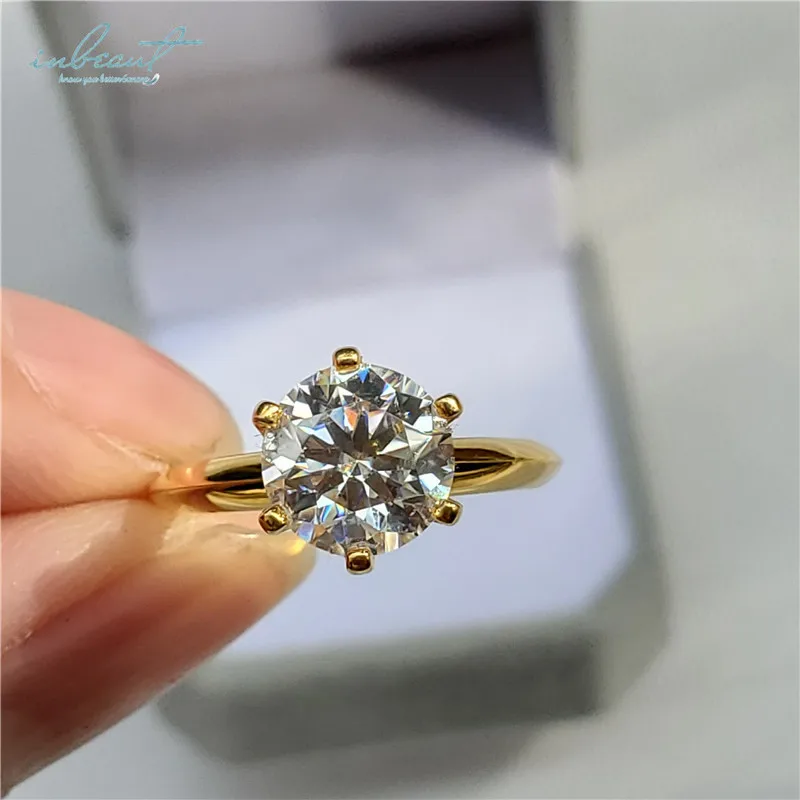 18K Yellow Gold Plated 1-3 ct Round Excellent Cut Pass Diamond Test Best VVS1 Mo - £113.41 GBP