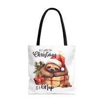 Tote Bag, Christmas, Sloth, Personalised/Non-Personalised Tote bag, awd-811, 3 S - £22.37 GBP+