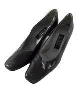 VTG Stuart Weitzman Womens Shoes 7.5 AA Narrow Black Faux Mock Croc Heel... - £11.68 GBP