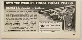 1957 Print Ad Beretta Minx M4 .22 Cal Pistols Galef &amp; Son New York,NY - $8.98