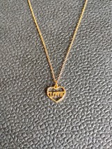 Gold Color Plated Love Heart Pendant Necklace Gold Chain - $226.34 MXN
