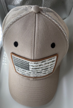 Beige And Grey American Flag Trucker Hat - £12.57 GBP