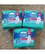 3X Always Ultra Thin  Size 3  Extra Long Super Pads with Flexi-Wings 17 ... - $21.49