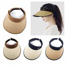 Women&#39;s Stylish Straw Sun Visor with Wide Brim - £15.68 GBP