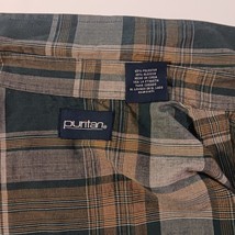 Puritan Button Up Long Sleeve Men's Plaid Green Shirt Spread Collar Size Large image 6