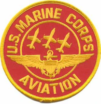 4.5&quot; Usmc Marine Corps Aviation Wings Logo Military Round Embroidered Patch - £23.44 GBP