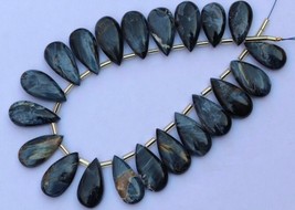 Natural, 20 pieces smooth Pietersite teardrop gemstone briolette beads, 8x16--9x - £71.76 GBP