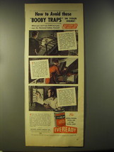 1946 Eveready Batteries Ad - How to avoid these booby traps in your home - $18.49