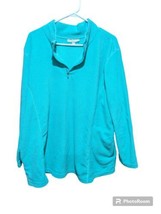 Woman Within Aqua Women&#39;s Sz 3XL Qtr Zip Pullover Fleece Top Small Mark ... - £7.90 GBP