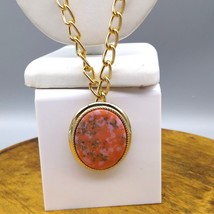 Vintage Sarah Coventry Coraline Pendant Brooch, 1974 Orange Oval in Gold... - £25.52 GBP