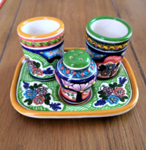 Arte Cruz Talavera Tequilero Set, 2 Shot Glasses, Salt Shaker, &amp; Tray - $434.45 MXN