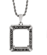 Origami Owl Living Locket (new) ANTIQUED SILVER DECO L.L. - W/JET HEMT  ... - £33.47 GBP