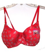 Sophid Red &quot;Kissing You&quot; Lip Print Padded Bra NWT Size 34C - £18.96 GBP