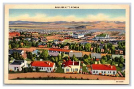 Birds Eye View Boulder City Nevada NV UNP Linen Postard V4 - $2.92