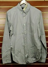 NEW Men&#39;s AE Slim Fit Poplin Shirt Button Down Light Gray AEO Medium $39.95 - $13.84