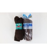 Deadstock Vtg 90s Lot of 6 Pairs Cotton Casual Cushion Crew Socks Brown ... - $41.61 CAD