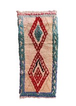 Vintage Moroccan rug, Handmade geometric berber carpet 6.23 x 2.72 ft, Vintage a - £234.31 GBP