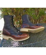 USA Laredo Leather PACKER Western BOOTS Lace Up Kiltie Roper Crepe Soles... - $89.95