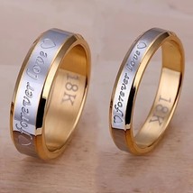 18ct gold over stainless steel hallmarked ring inscribed Mens wedding anniversar - £12.08 GBP