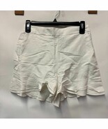 Express Womens XS Bright White Ruffled Linen Shorts NWT R56 - $37.35 CAD