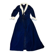 Vanity Fair Navy Blue Velour Robe size Small Dressing Gown House Coat La... - £44.00 GBP