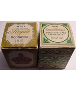 2 AVON Fragrances Moonwind Cologne-Emeraldesque Here's My Heart Cream Sachet NOS - $27.81