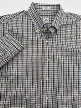Peter Millar Blue Brown Black Plaid Button Front Long Sleeve Shirt Large... - $17.77