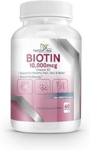 HerbaHeal Biotin (B7) 10,000MCG Capsules - Healthy Hair, Skin, Nail and Energy - £10.29 GBP