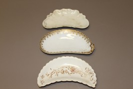 3 Vintage Bone China Cresent Dishes, Trays, Side Plates Made in England - £15.50 GBP