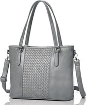 Bags for Women Large Tote Bag Crossbody Shoulder Handbags Woven (Grey) - £15.45 GBP