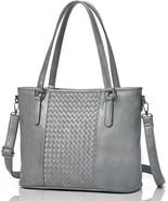 Bags for Women Large Tote Bag Crossbody Shoulder Handbags Woven (Grey) - $19.34