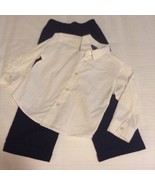 Mothers Day Size 4T 4 Nautica shirt white 2 piece set black dress suit p... - £16.97 GBP
