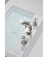 Nickel 8&quot; widespread bathroom Lavatory Luxury dolphin Sink faucet Tap cr... - $4,109.84 MXN