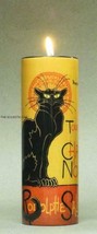 Le Chat Noir Black Cat Ceramic Cylinder Candle Holder Tealight Artist St... - $27.16