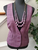 7Th Avenue Women Purple Polyester Sleeveless Single Breasted Casual Vest Size 8 - £35.39 GBP